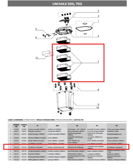 Aquael Media Container Unimax 500/700