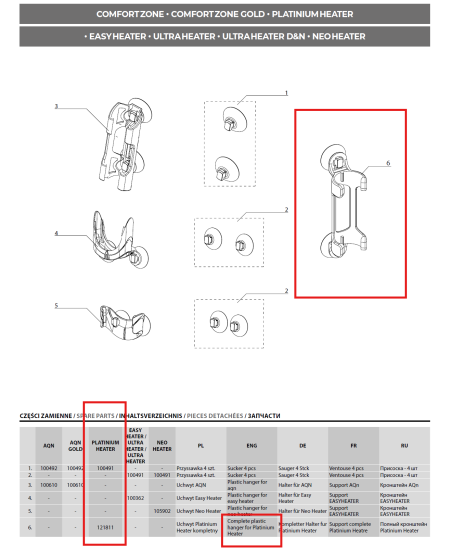 Aquael Plastic Hanger for Platinium Heater With Suction Cups 25w - 300w