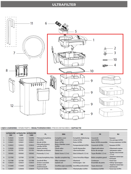 Aquael Ultra Canister Head Unit 1400