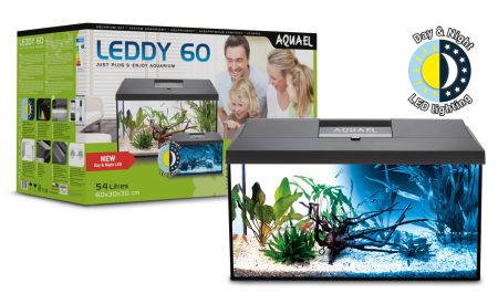 Aquael Leddy 60 Day & Night Black Aquarium Set
