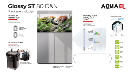 Aquael Glossy 80 Grey Package 125Lt